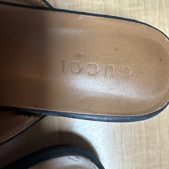 Gucci Horsebit Croc Embossed Leather Loafer Mule – Black – Size 45 - Picture 4 of 8